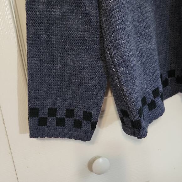 Vintage Tally Ho Women's Blue & Gray Button Front Cardigan Sweater Size Med - Picture 4 of 8